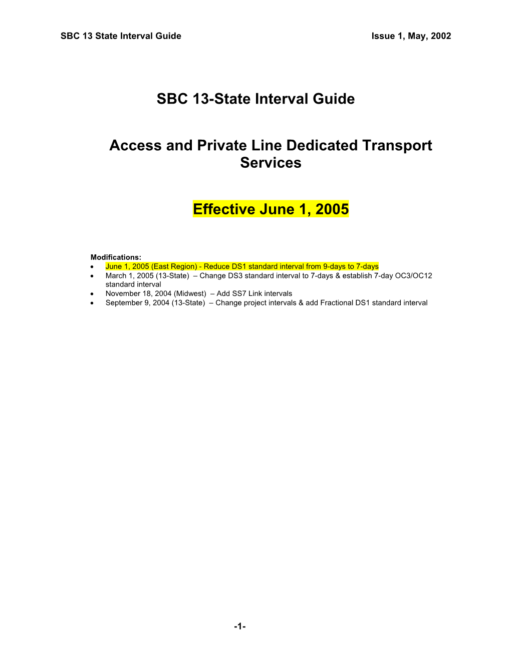 SBC 13-State Interval Guide