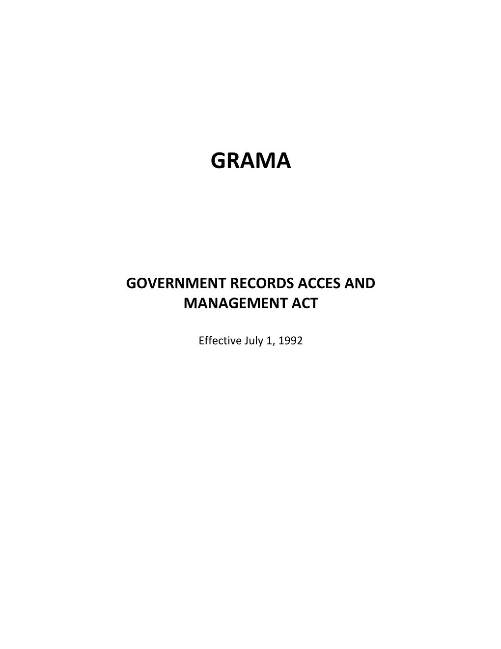 Government Records Acces And