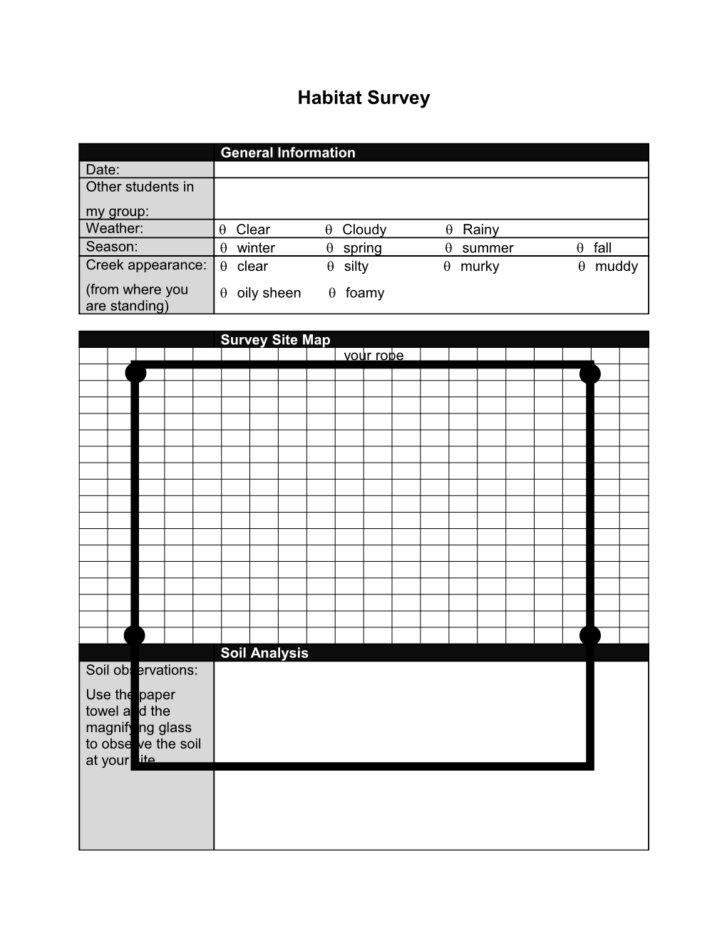 Glen Echo Creek Life Survey