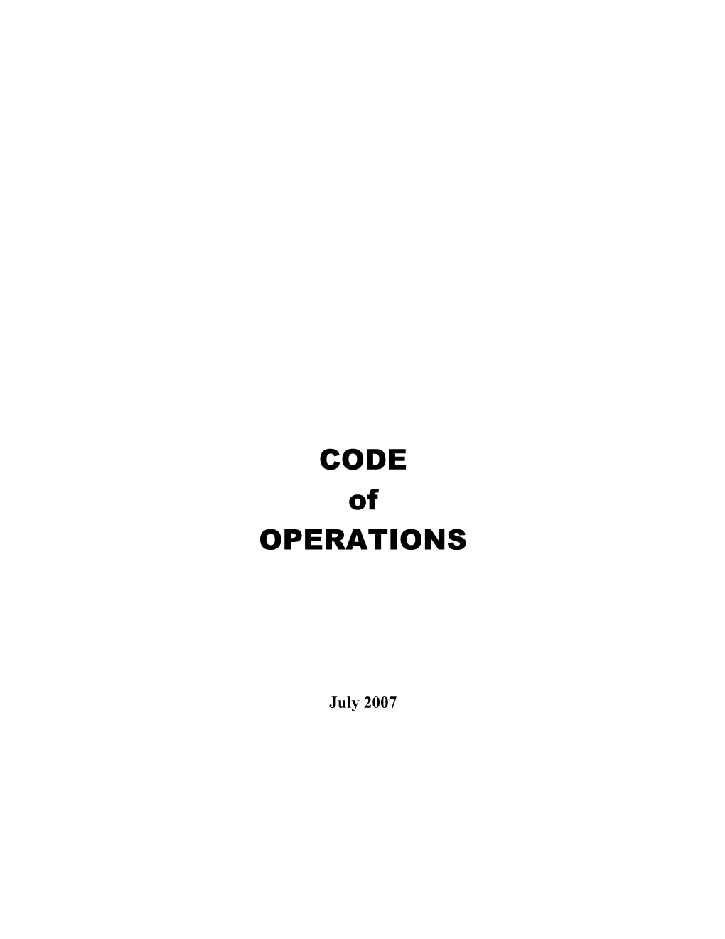 OSJI Code of Operations