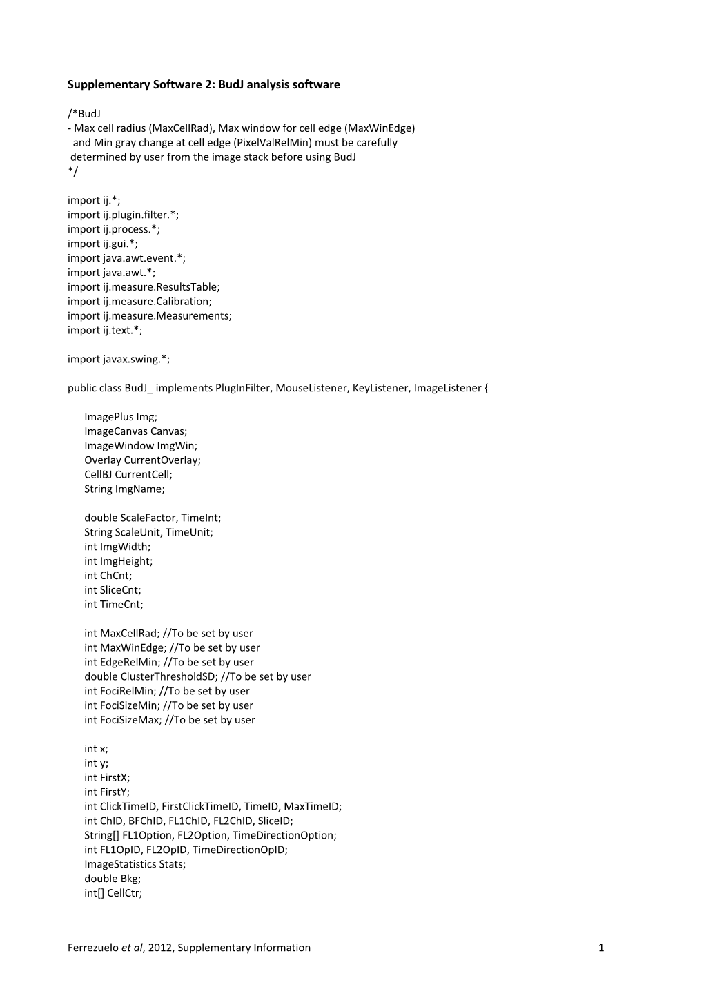 Supplementary Software 2: Budj Analysis Software