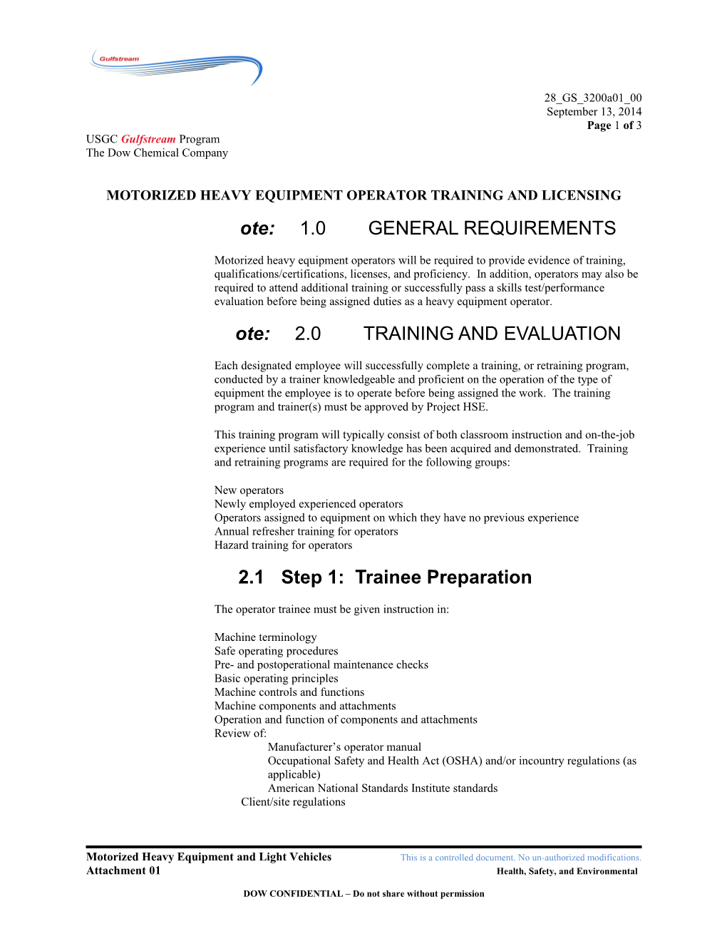 Motorized Heavy Equipment and Light Vehicles