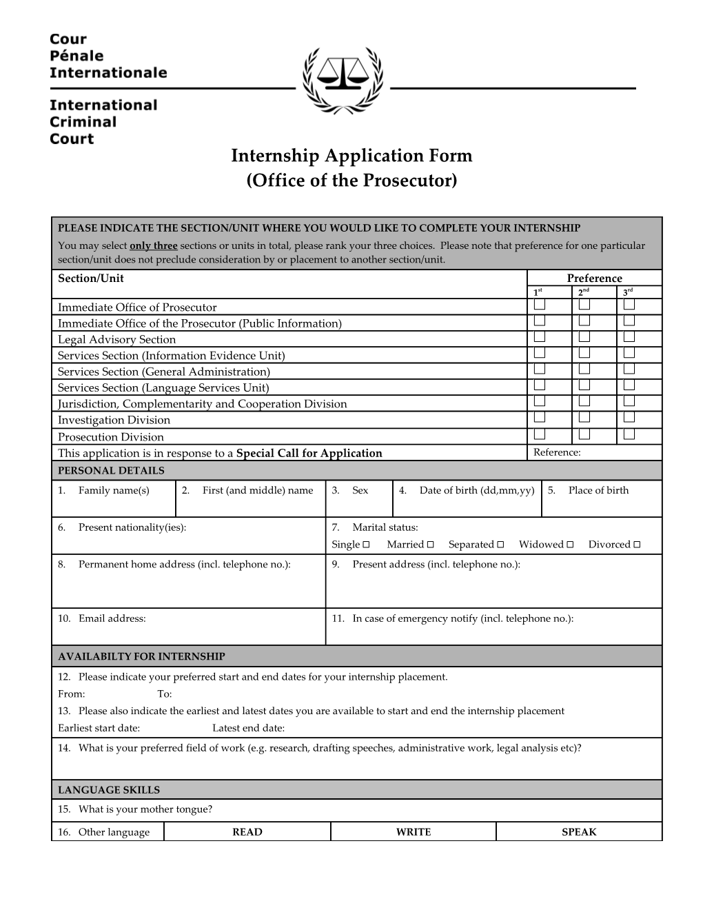 Internship Application Form s2