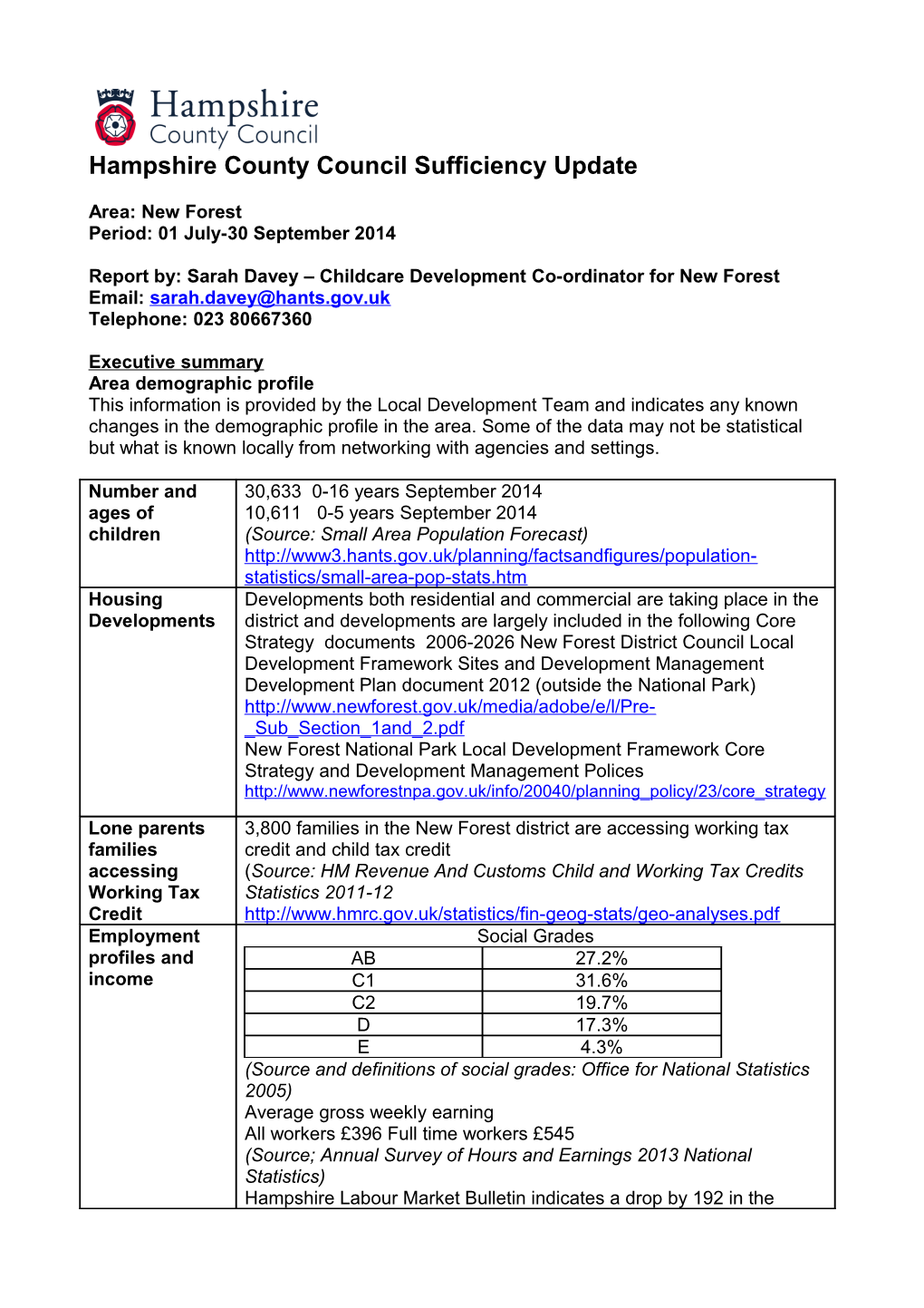 Hampshire County Council Sufficiency Update s4