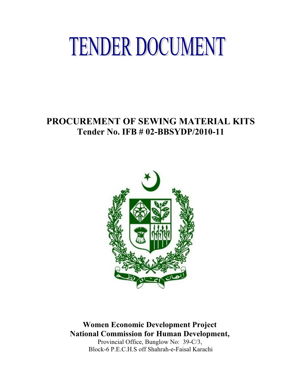 Procurement of Sewing Material Kits