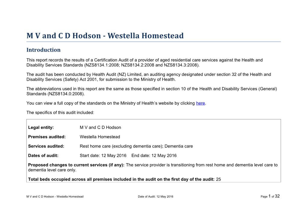 M V and C D Hodson - Westella Homestead