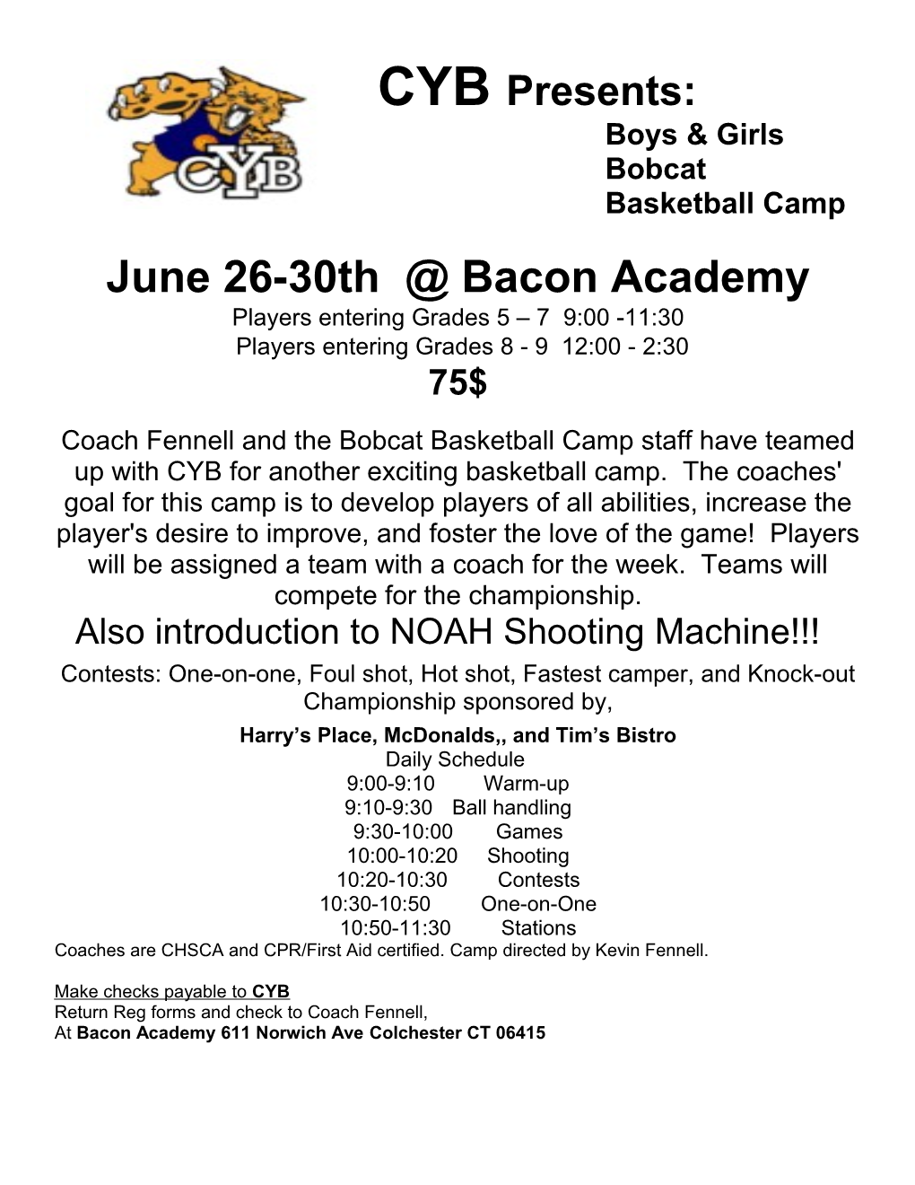 Bobcat Basketball Camp