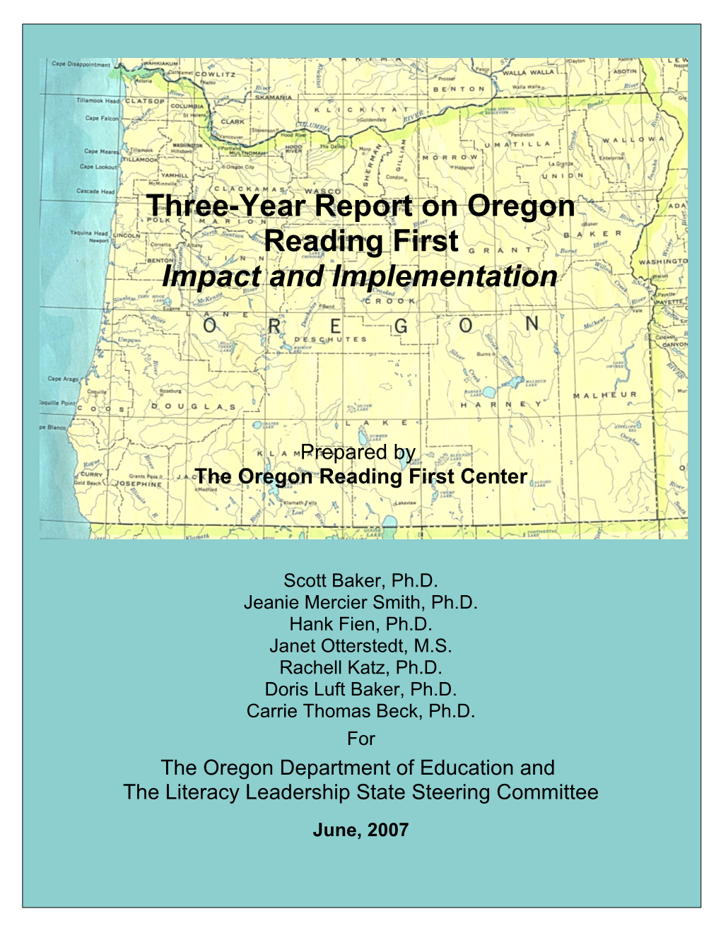 Three-Year Report on Oregon Reading First