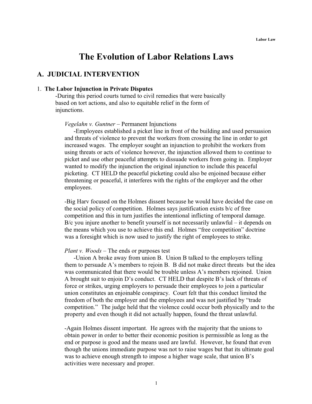 The Evolution of Labor Relations Laws