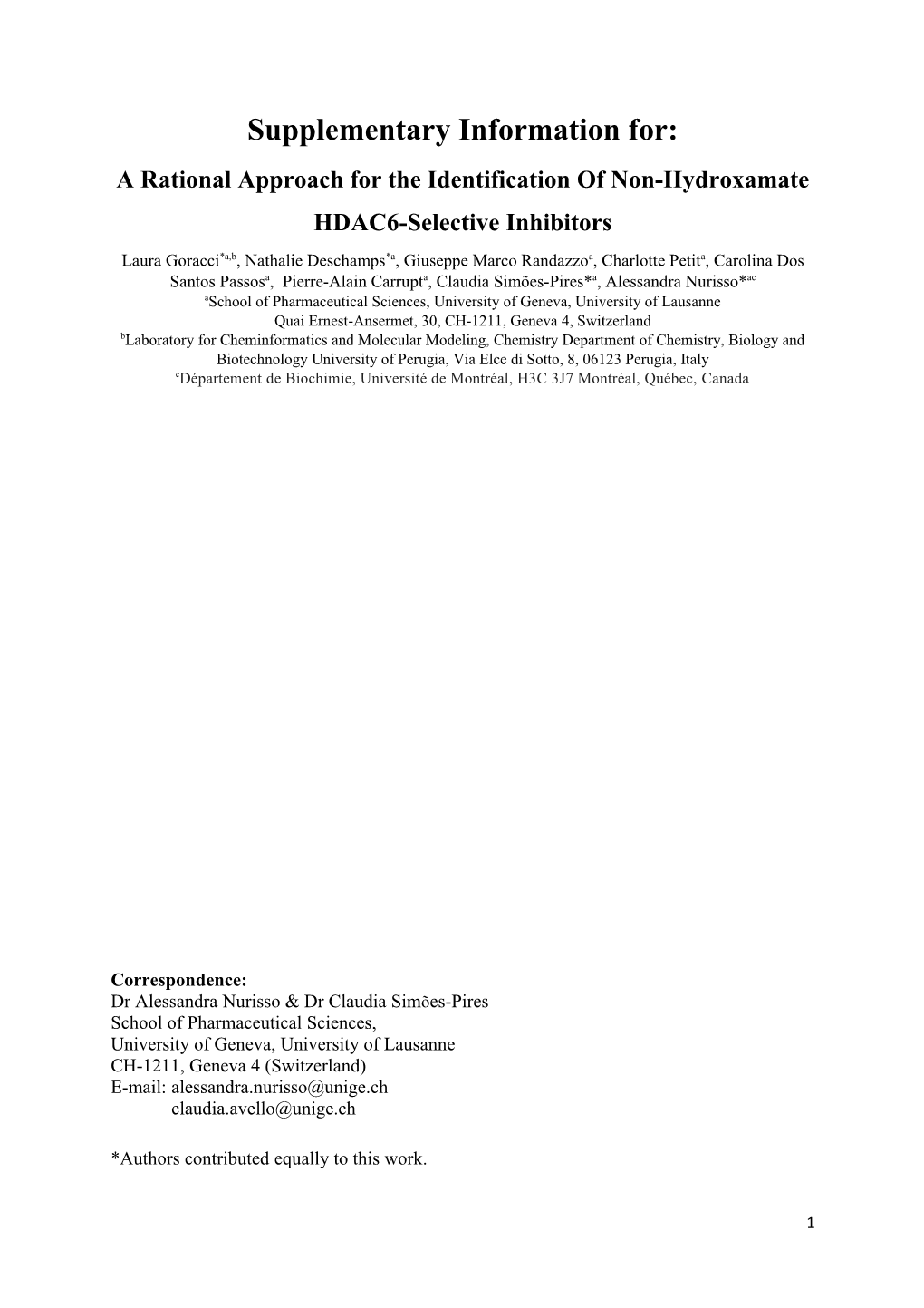 A Rational Approach for the Identification of Non-Hydroxamate HDAC6-Selective Inhibitors