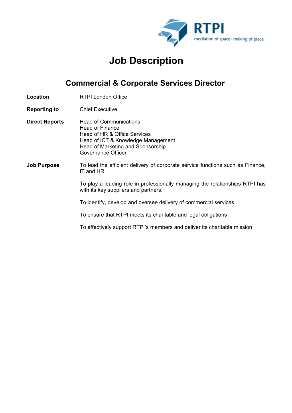 Commercial & Corporate Services Director