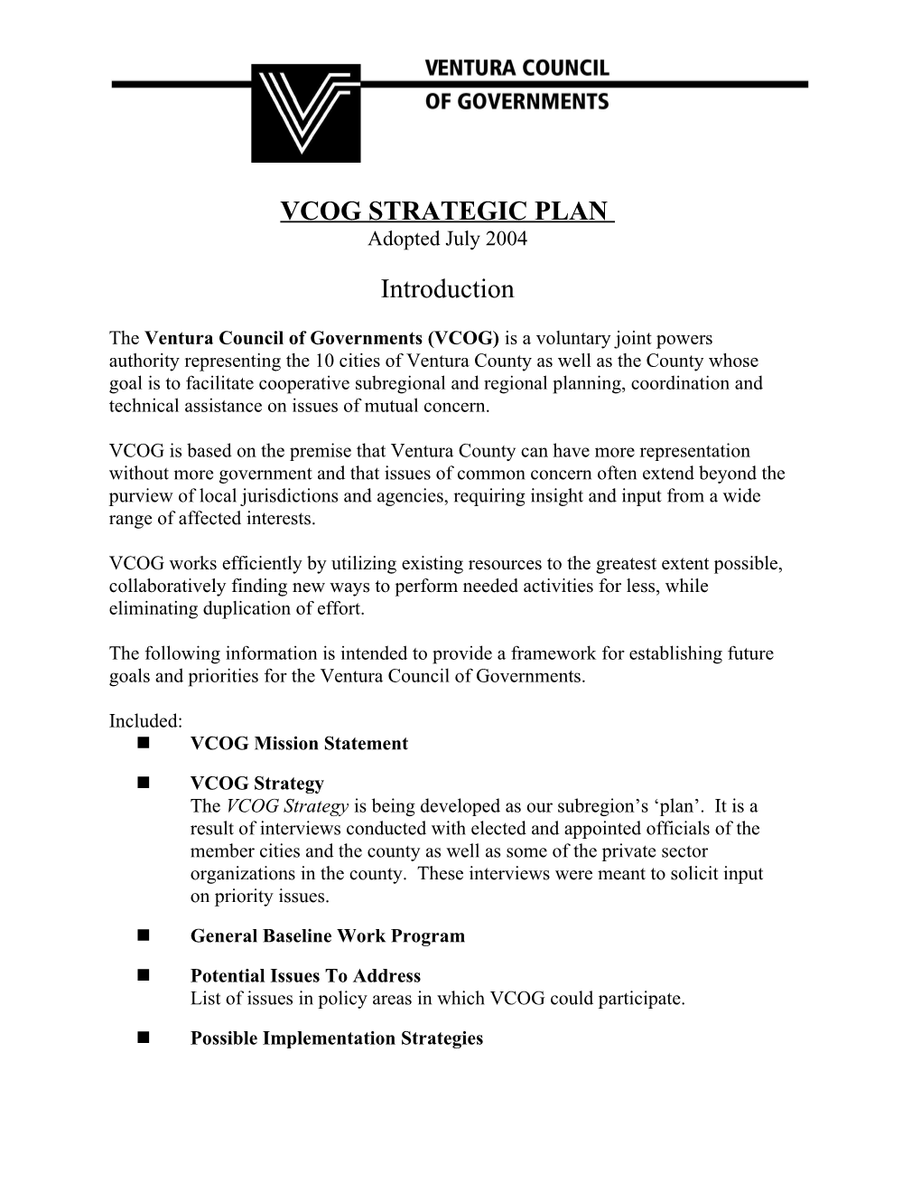 VCOG Strategic Plan DRAFT