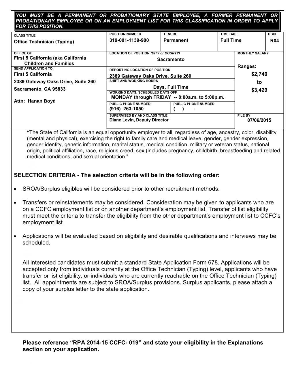 First 5 California (Aka California Children and Families Commission)