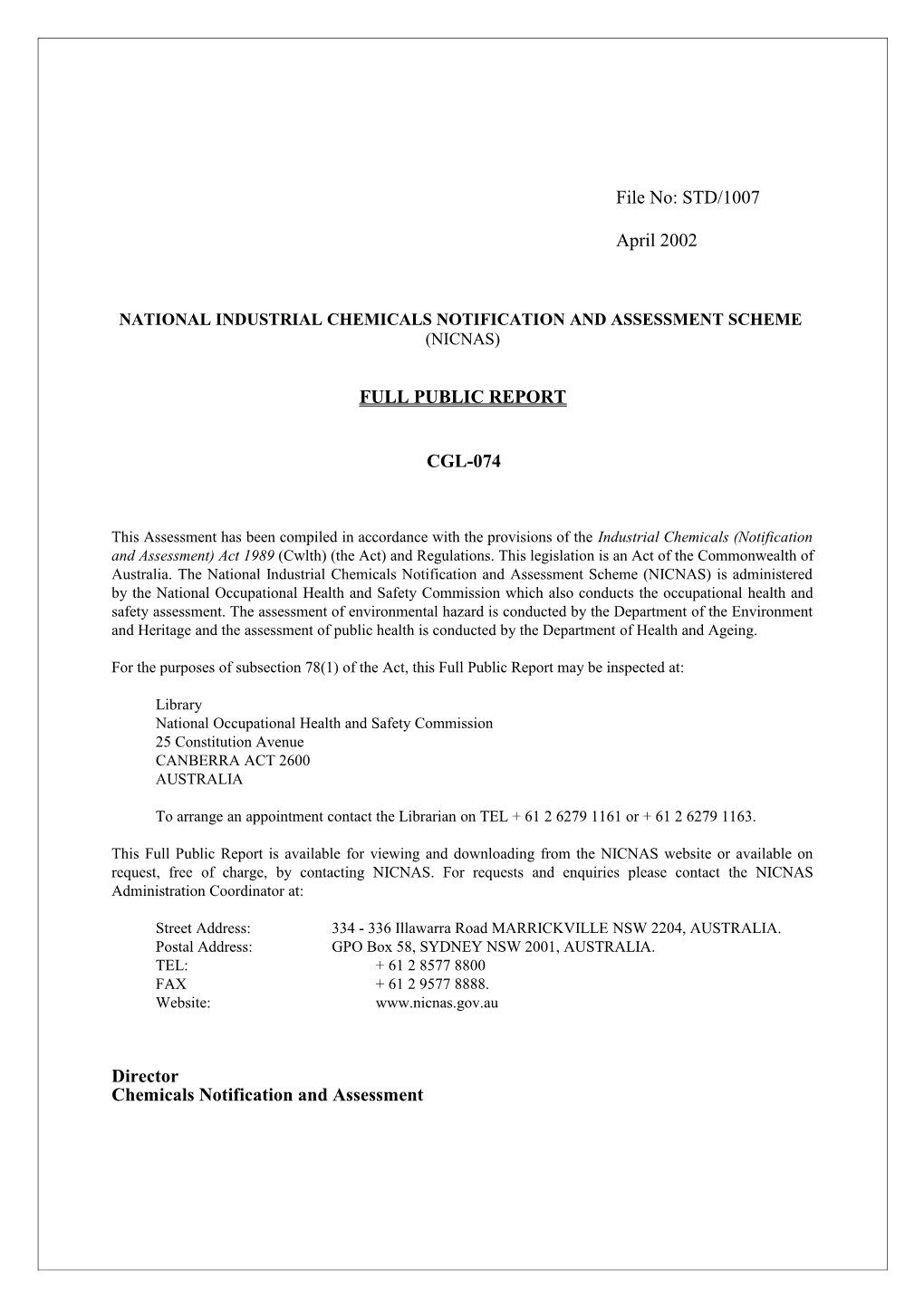 National Industrial Chemicals Notification and Assessment Scheme s26