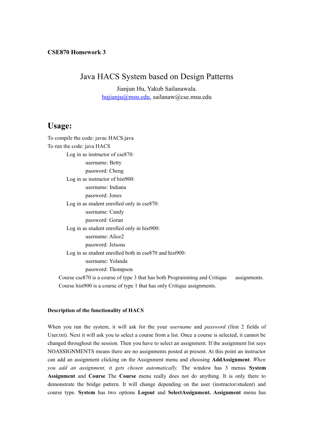 Java HACS System Based on Design Patterns