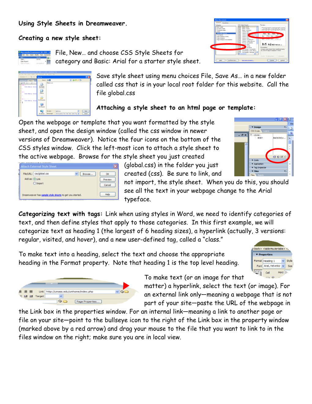 Using Style Sheets in Dreamweaver