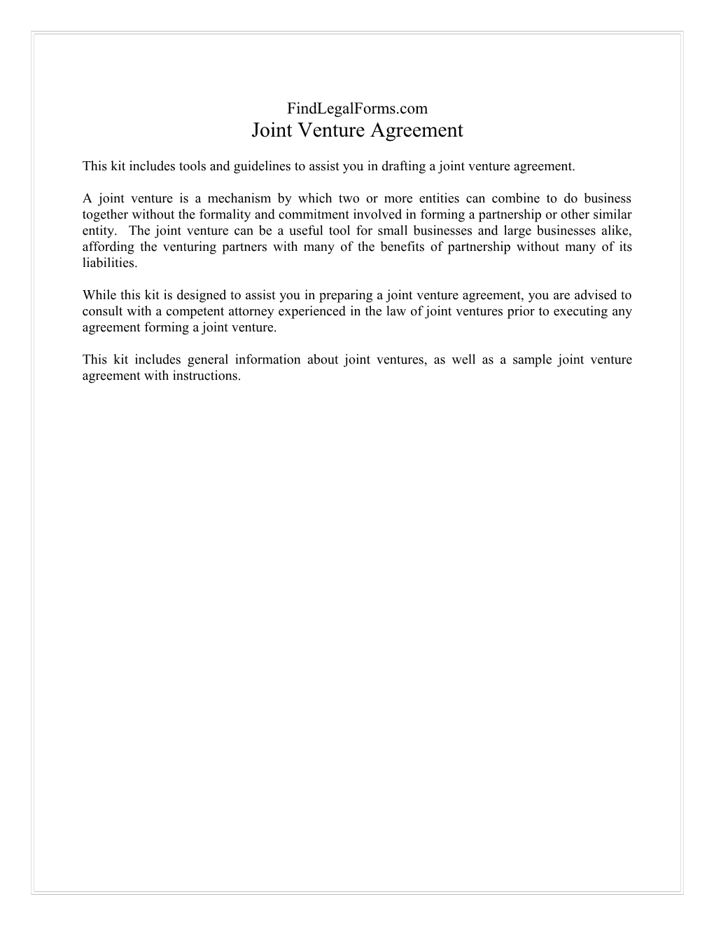 Joint Venture Agreement s1