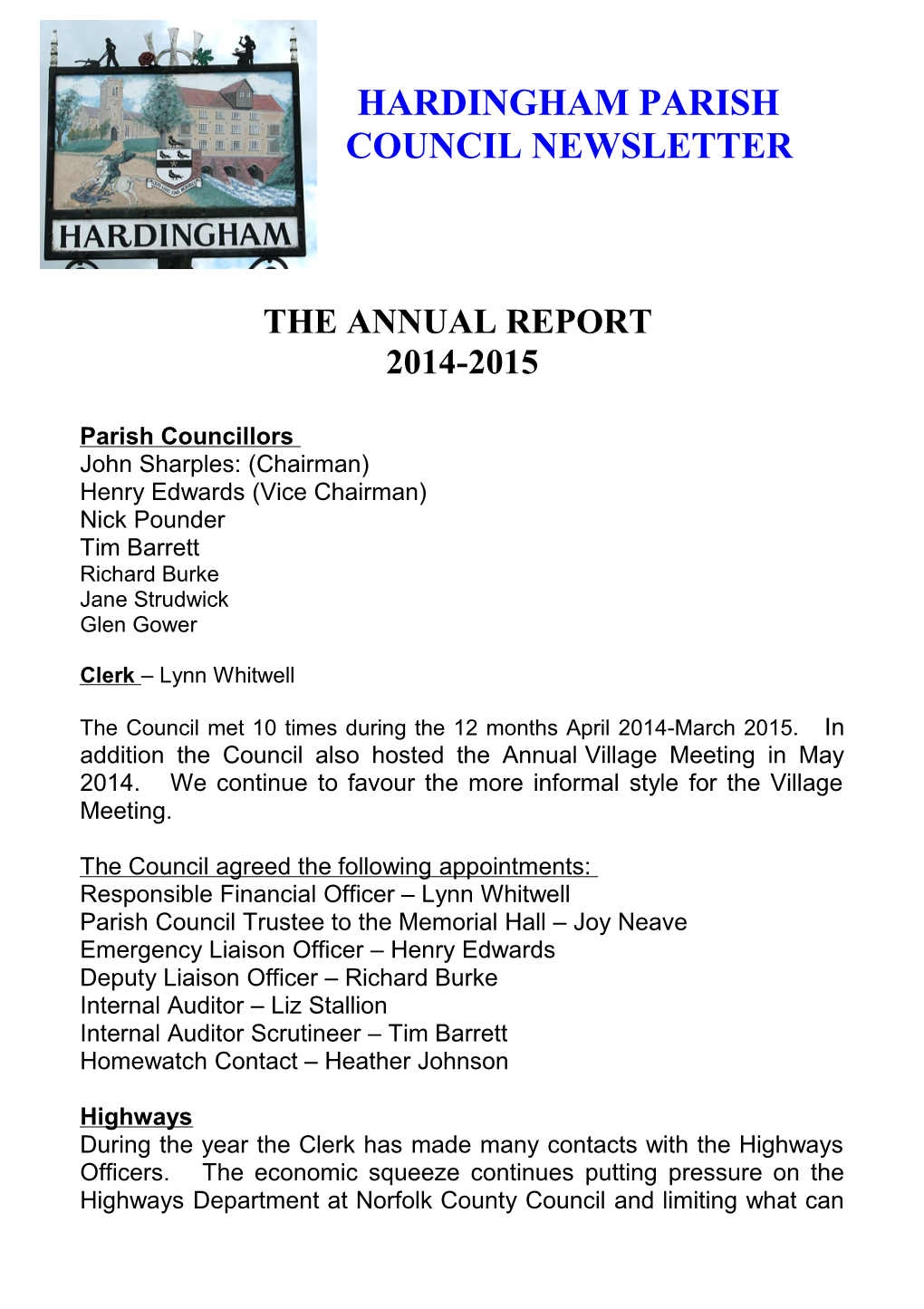 Parish Council and Village News