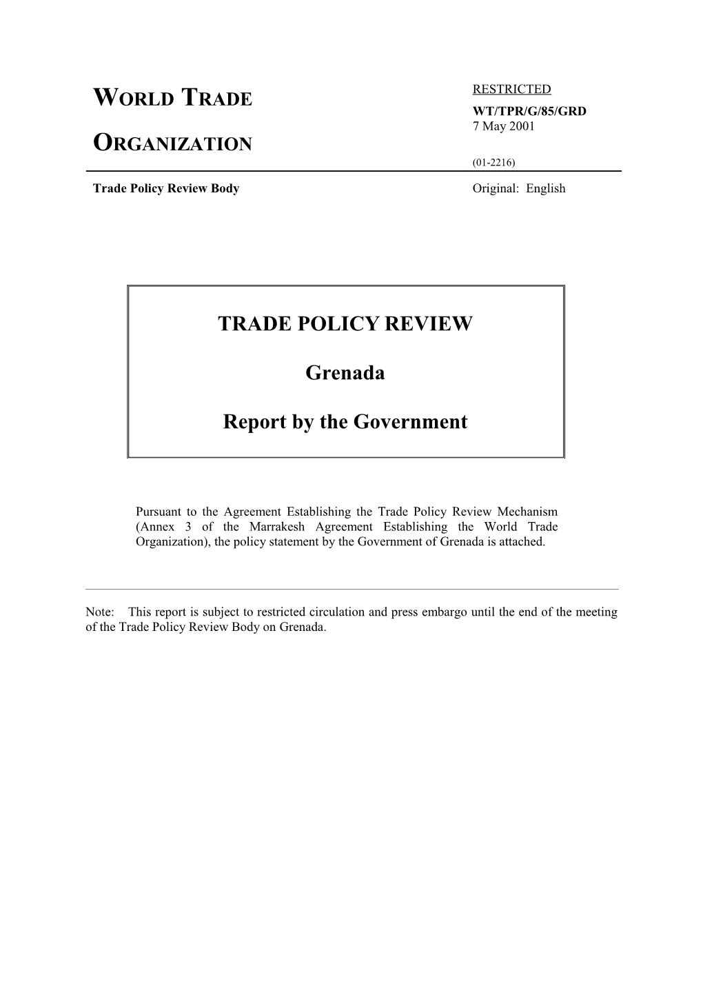 Ii. Trade and Investment Policy 9