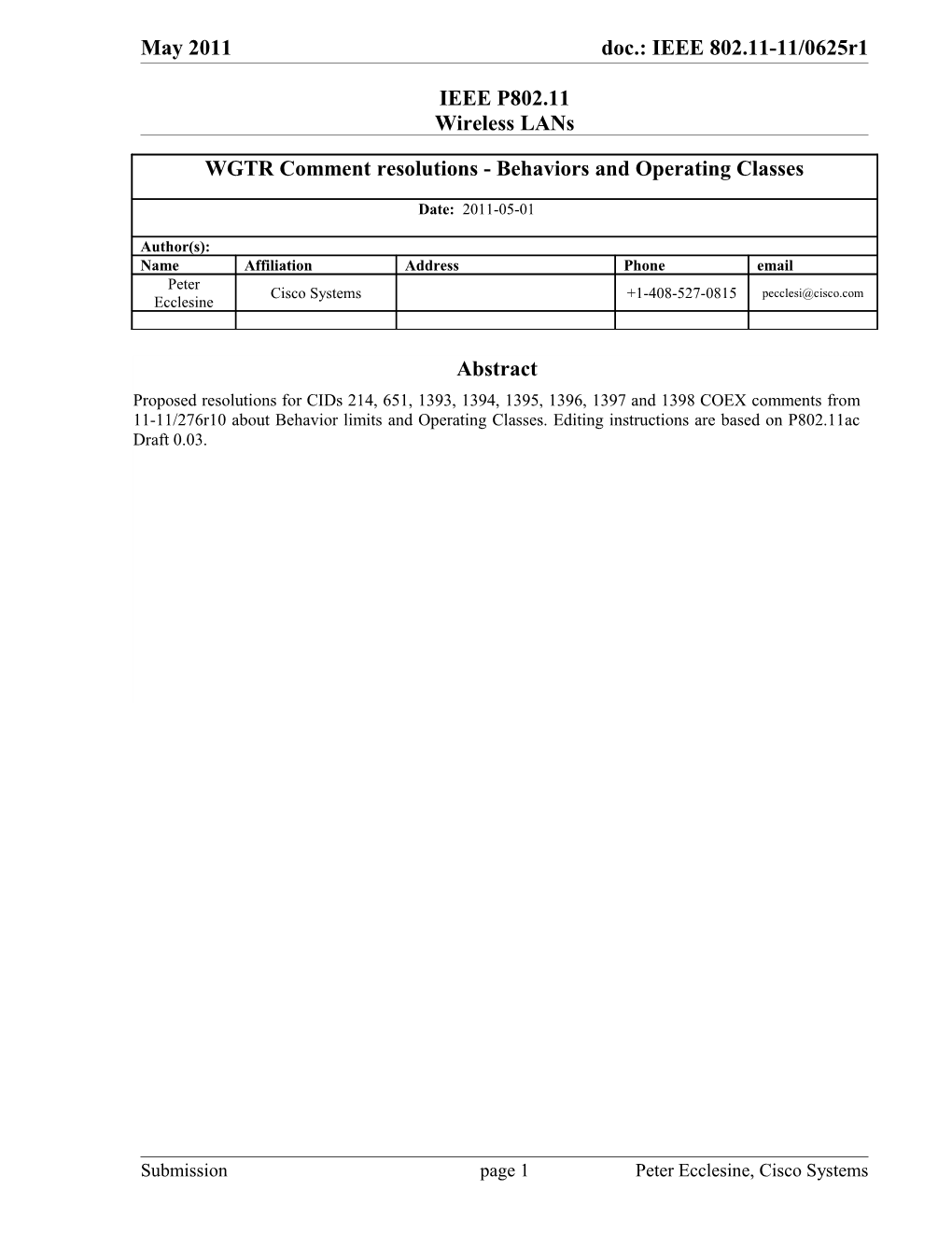 Month Yeardoc.: IEEE 802.11-Yy/Xxxxr0