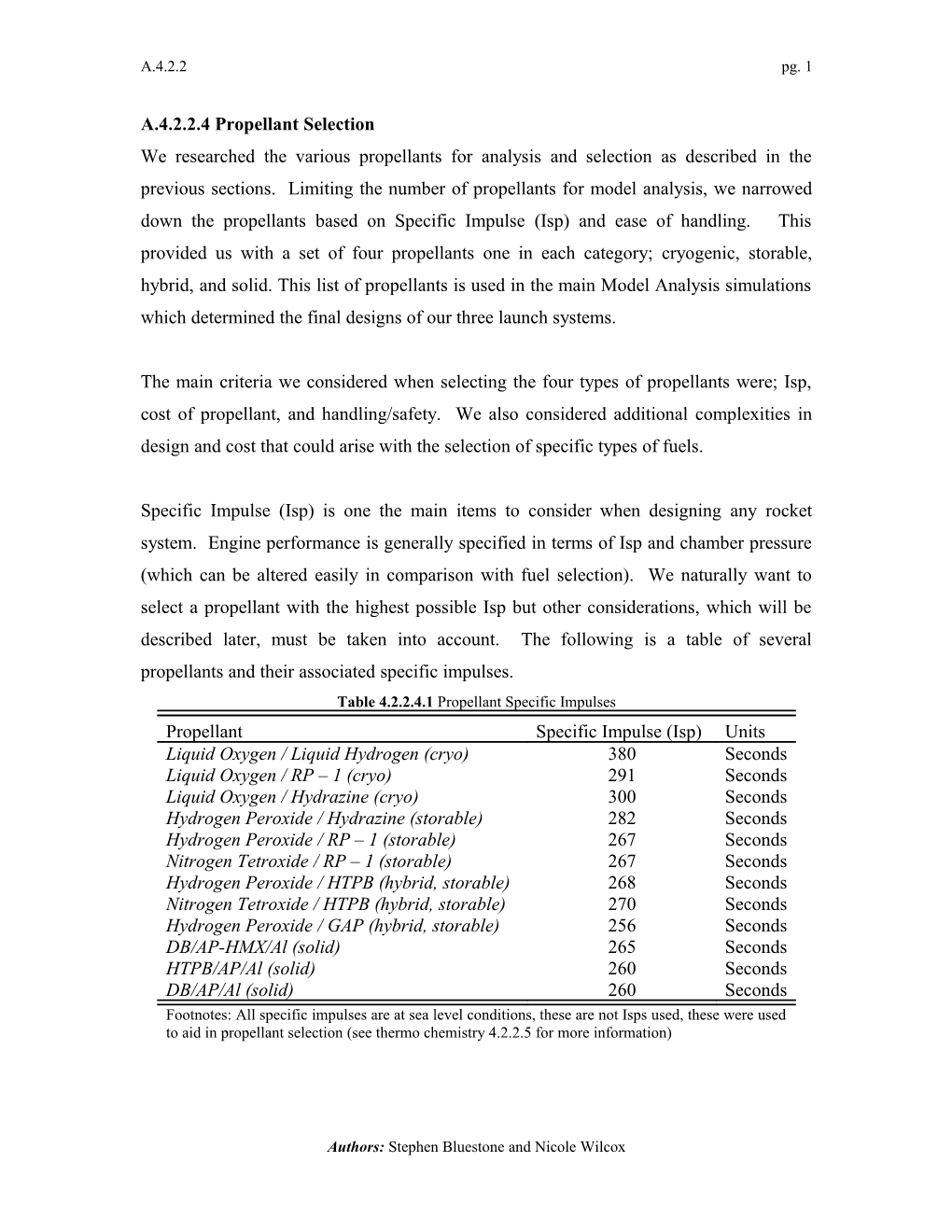 A.4.2.2.4 Propellant Selection