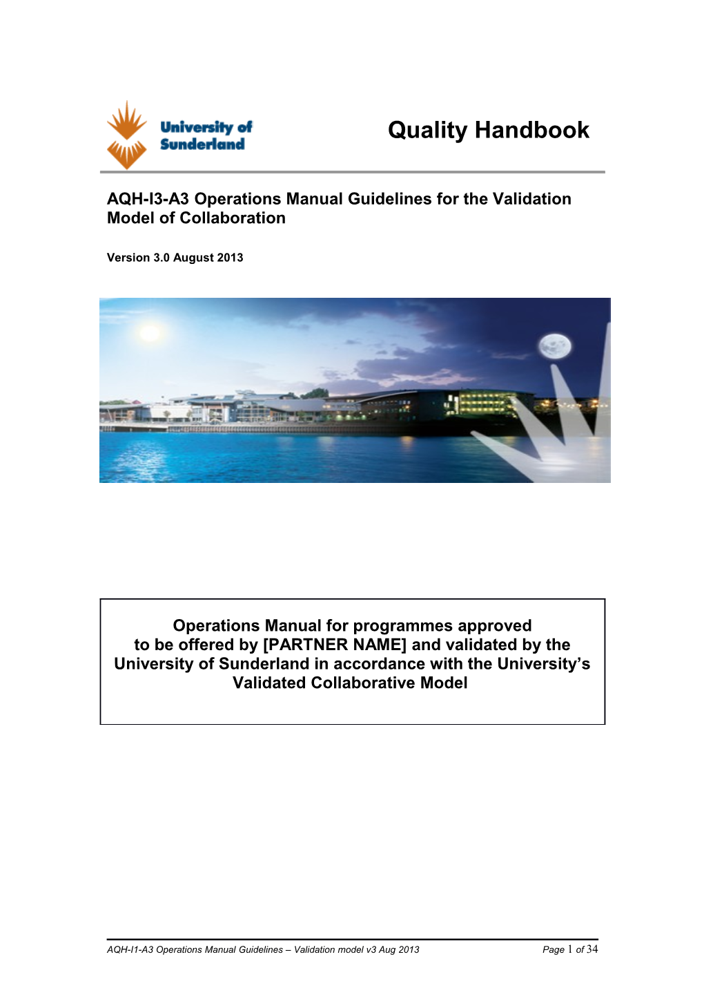 AQH-I3-A3 Operations Manual Guidelines for the Validation Model of Collaboration