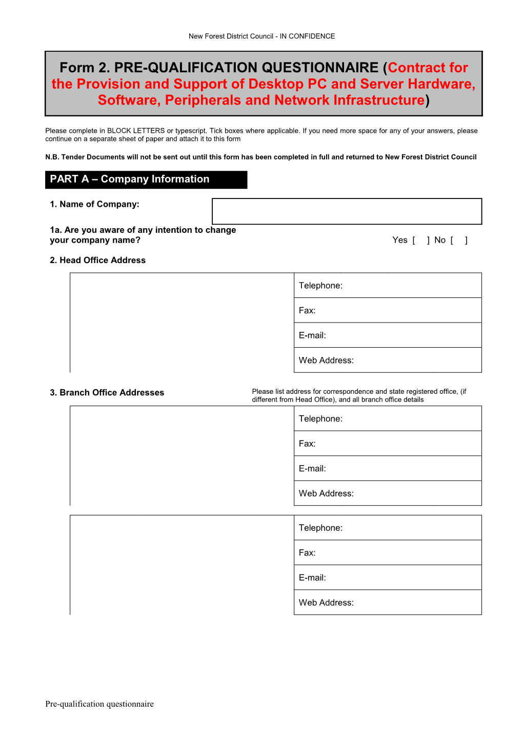 New Forest District Council - in CONFIDENCE