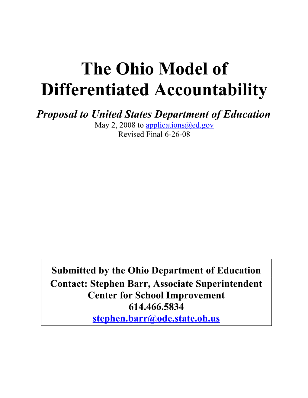 Ohio Differentiated Accountability Pilot Program (MS Word)