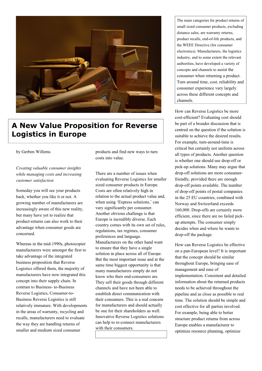 Turning Costs Into Value with Innovative Reverse Logistics