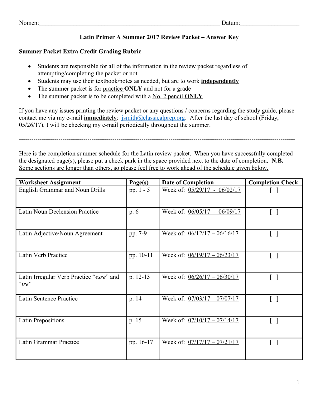 English/Latin Grammar Review