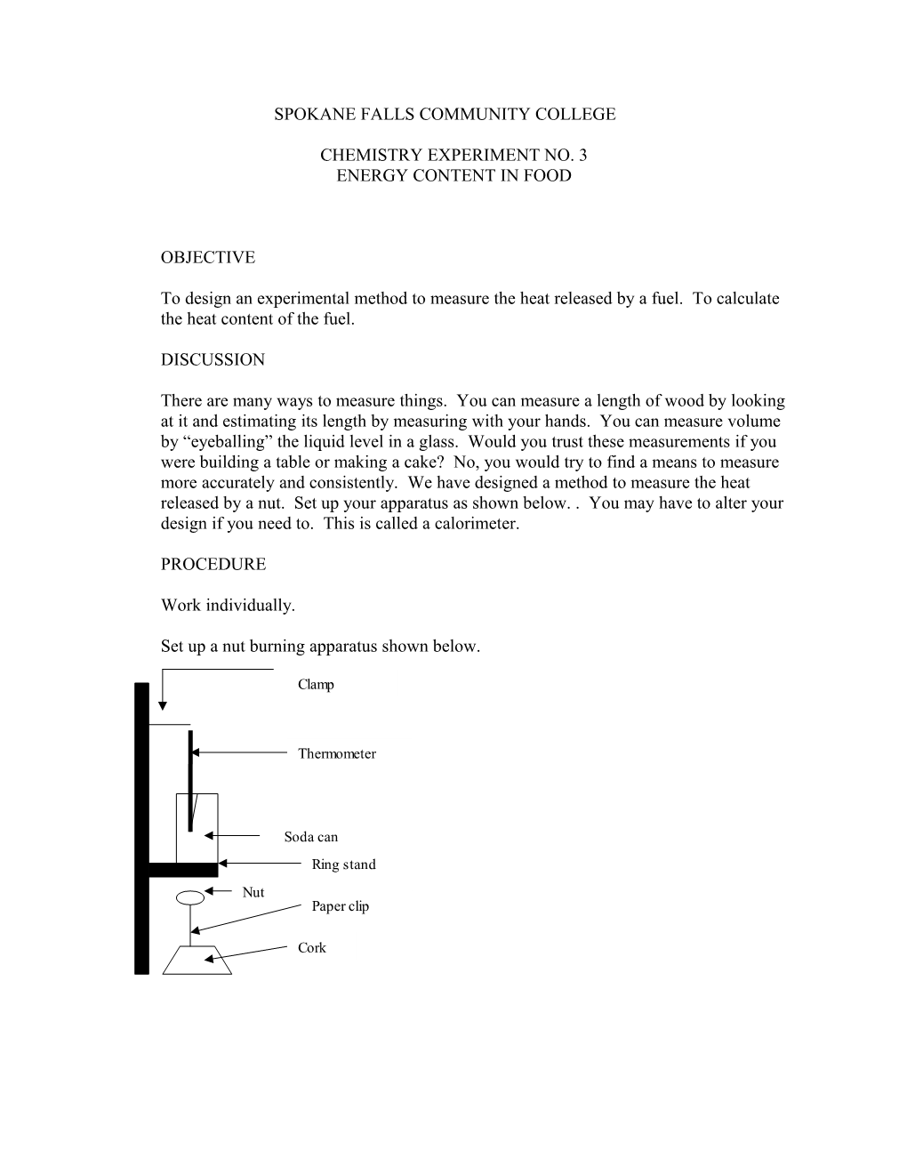 Chemistry Experiment No. A-2