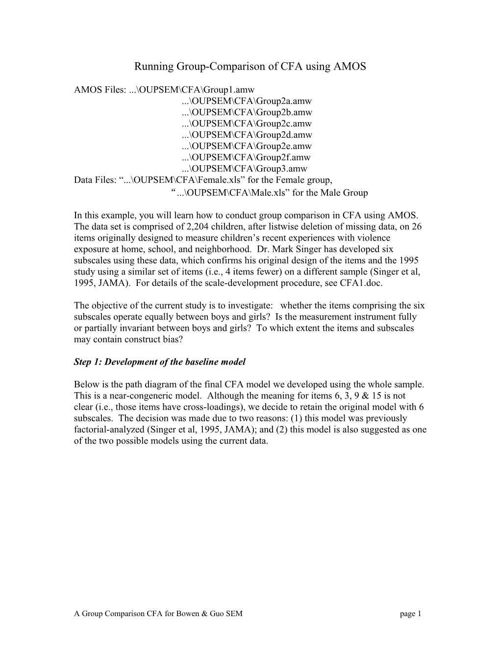 Session 8: Running Group-Comparison of CFA Using AMOS