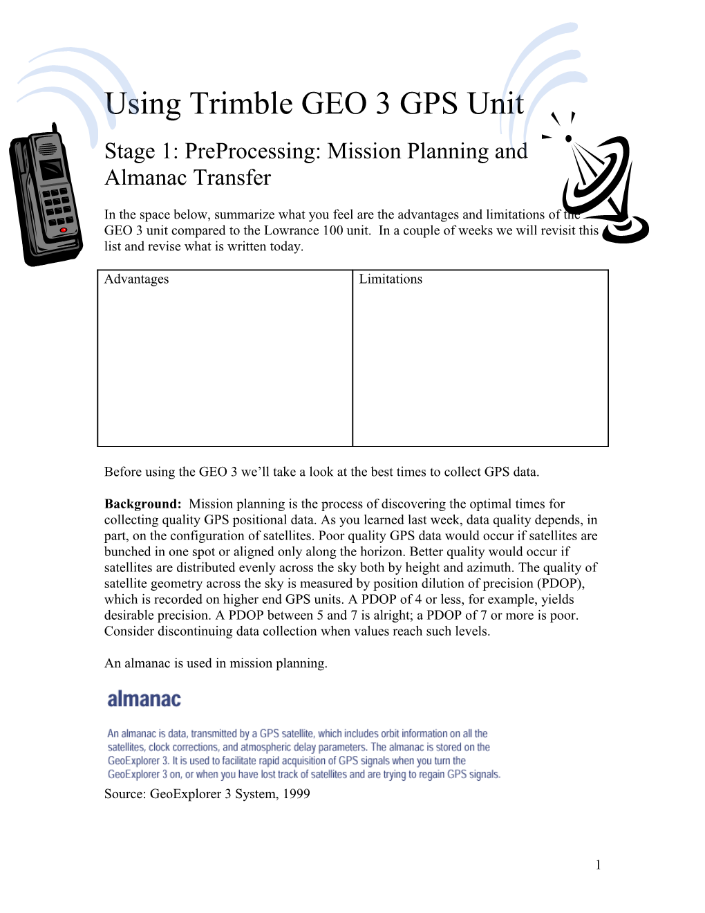 Using Trimble GEO 3 GPS Unit