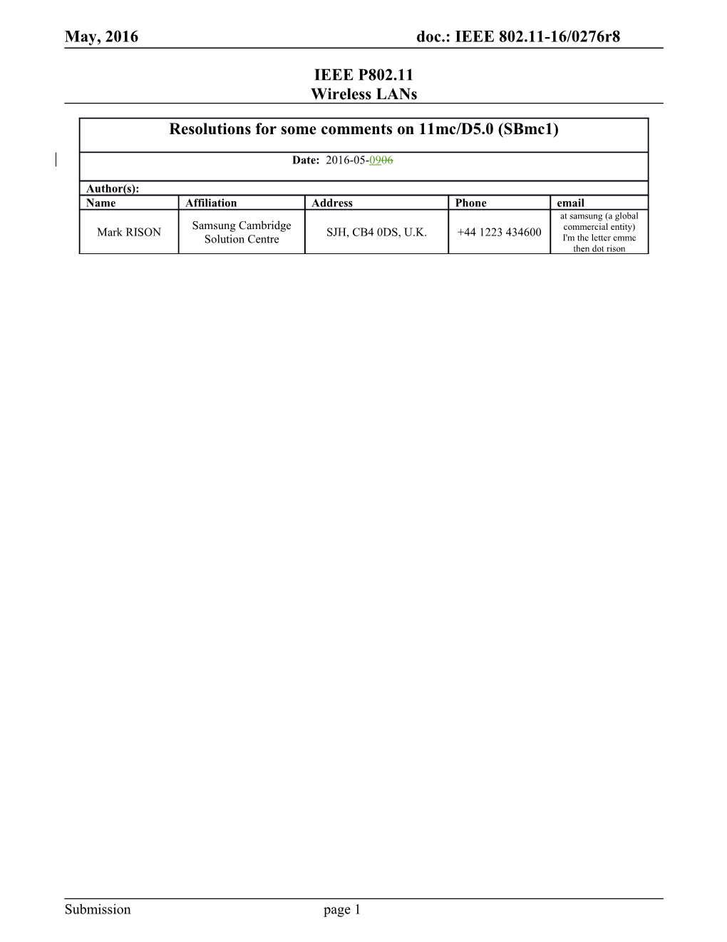 IEEE P802.11 Wireless Lans s36