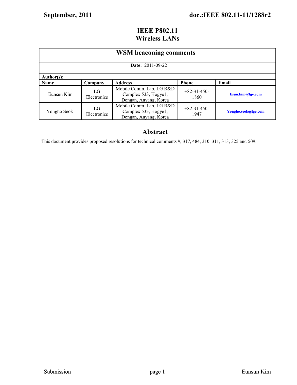 IEEE P802.11 Wireless Lans s135