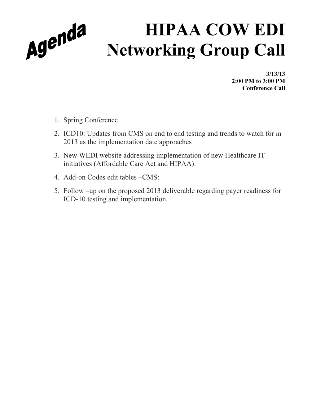 HIPAA COW EDI Workgroup Call s2