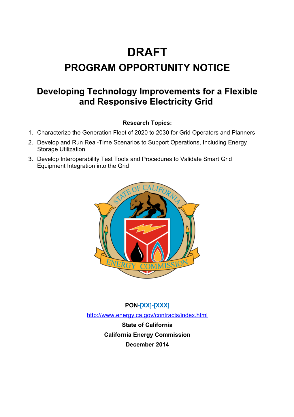 Draft Program Opportunity Notice