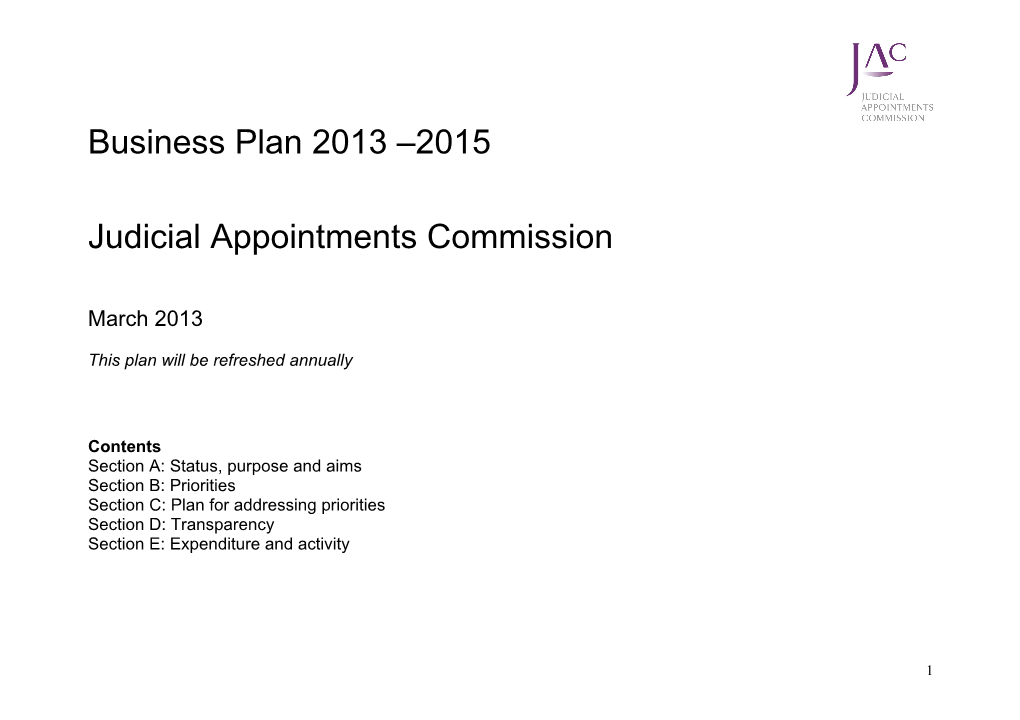 Business Plan 2013 2015
