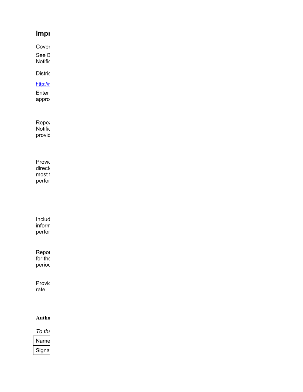 Improving Literacy Through School Libraries Performance Report (MS Word)