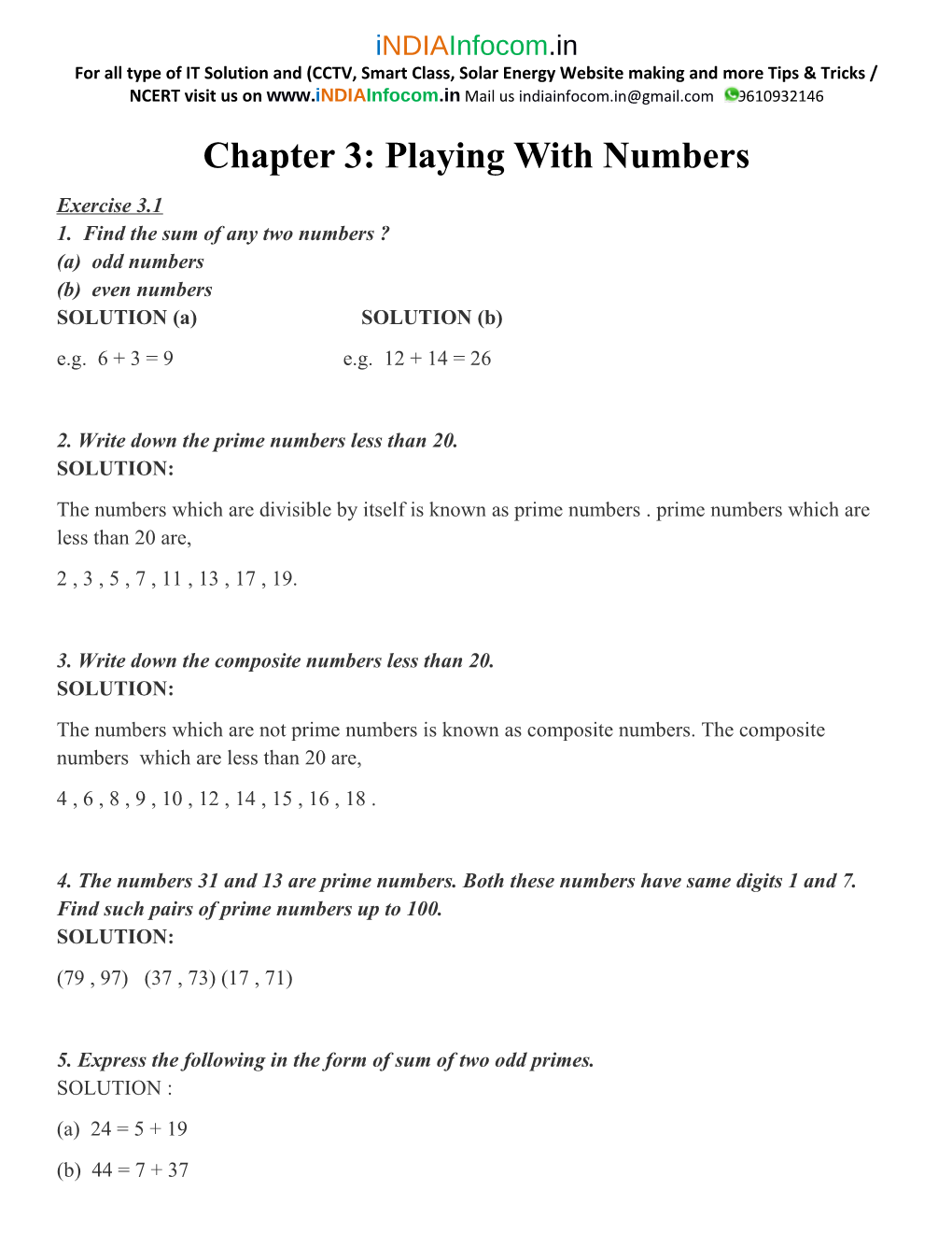 Chapter 3: Playing with Numbers