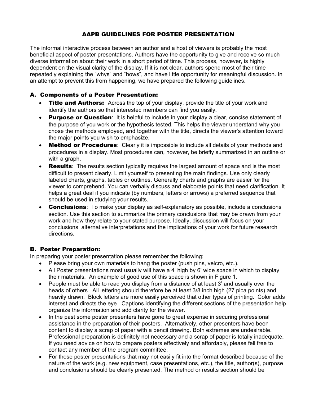 Guidelines for Poster Presentation