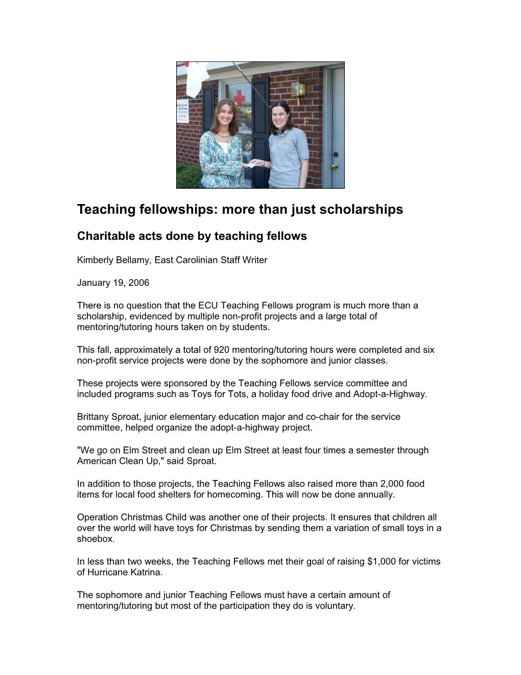 Teaching Fellowships: More Than Just Scholarships