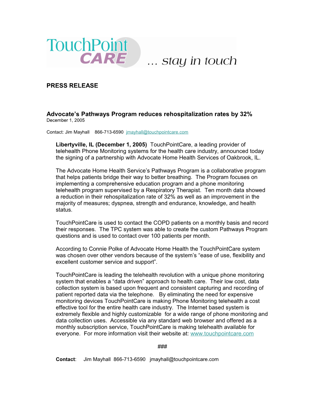 Advocate S Pathways Program Reduces Rehospitalization Rates by 32%