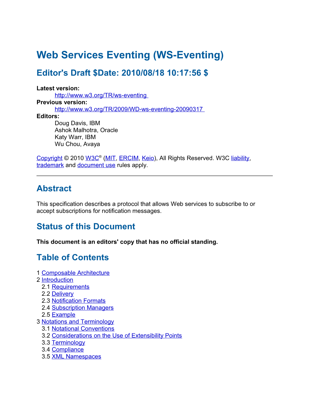 Web Services Eventing (WS-Eventing)