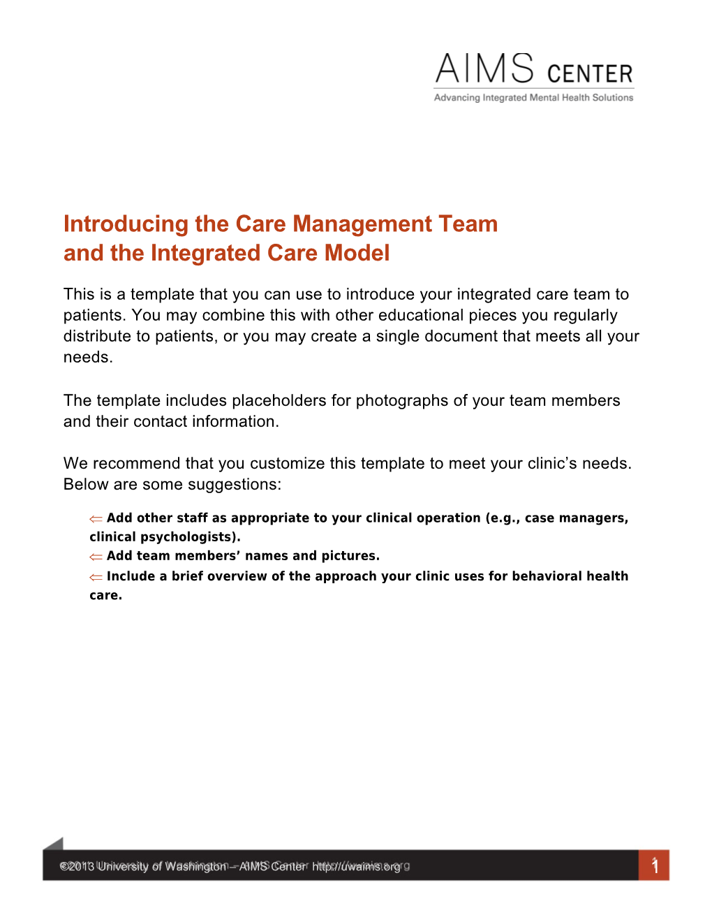 Introducing the Care Management Team