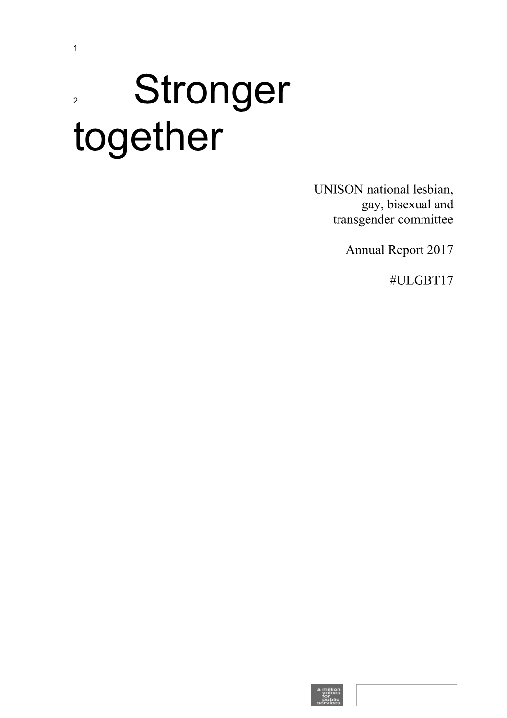 UNISON National LGBT Committee Annual Report 2017