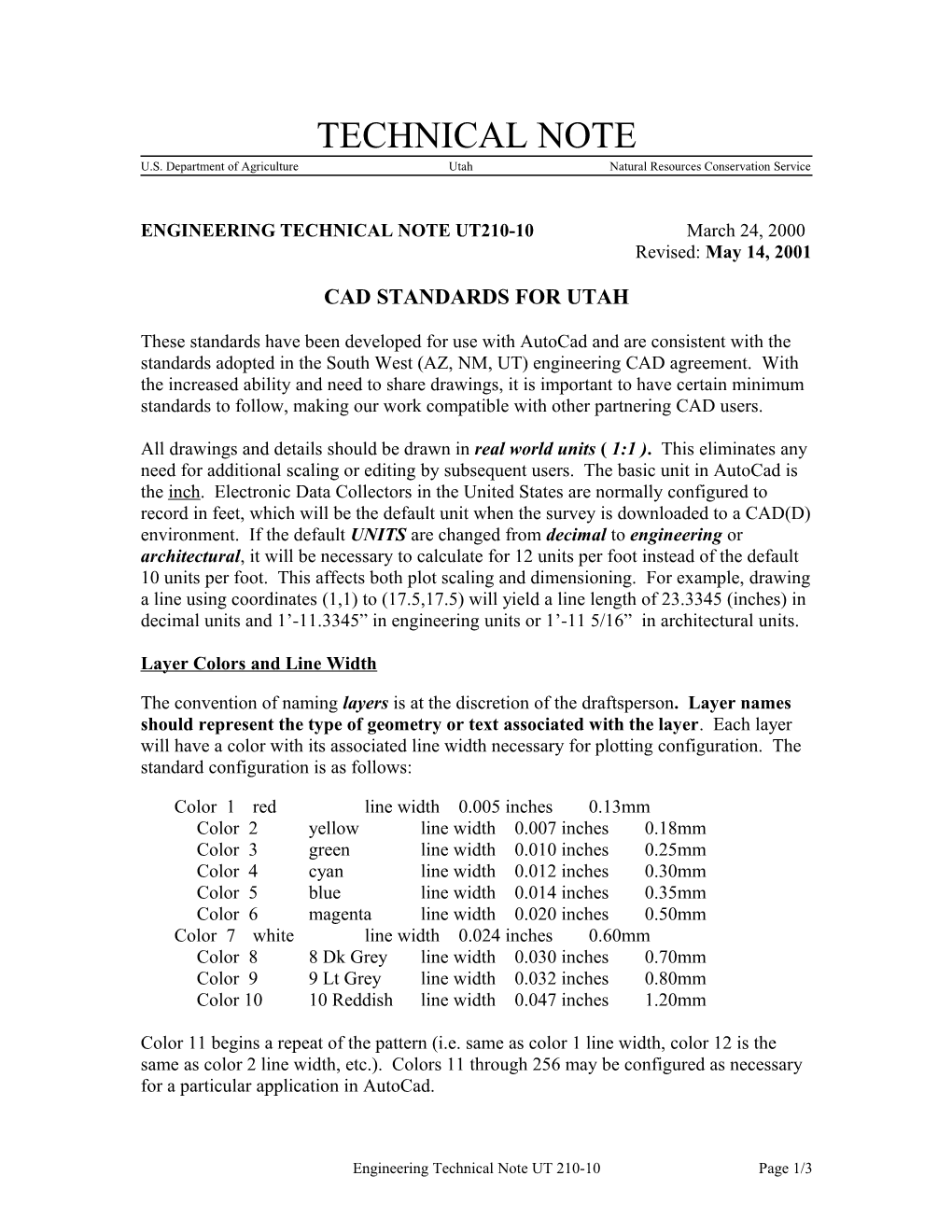 Cad Standards for Utah