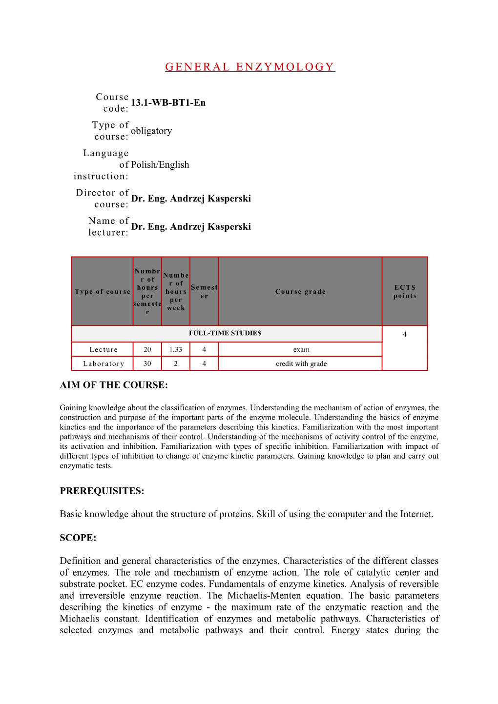 Aim of the Course s1