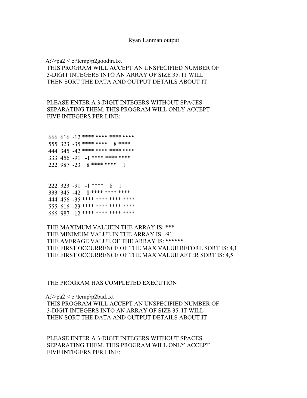 Ryan Lanman Output