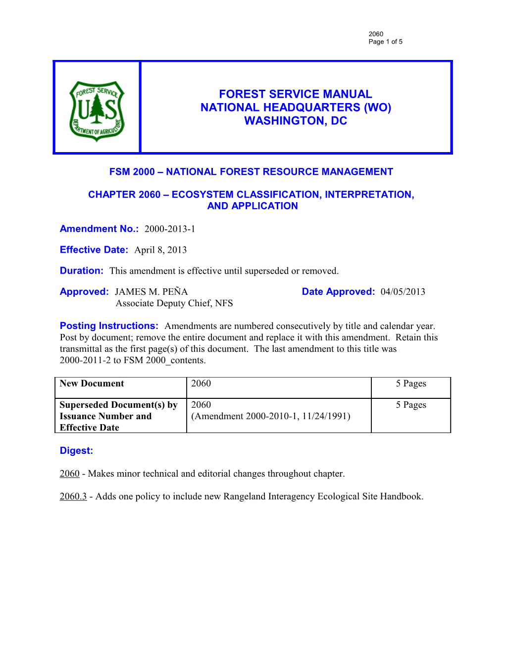 Fsm 2000 NATIONAL Forest RESOURCE MANAGEMENT